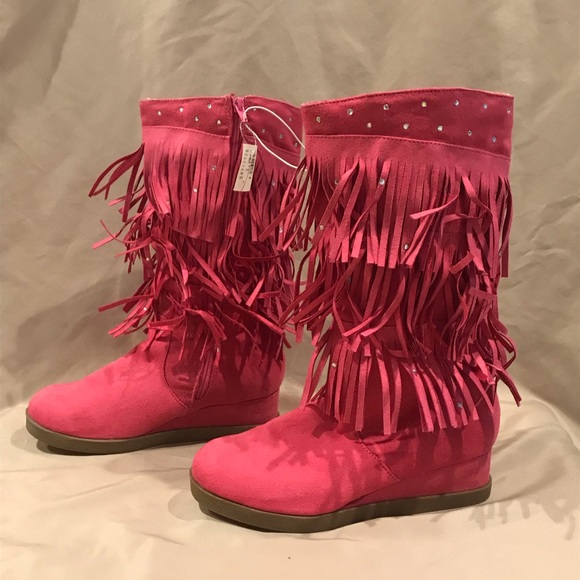 Justice Other - Justice Girl’s 8 Pink Fringe Boots